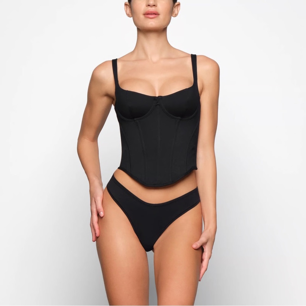 SKIMS Black Corset Top